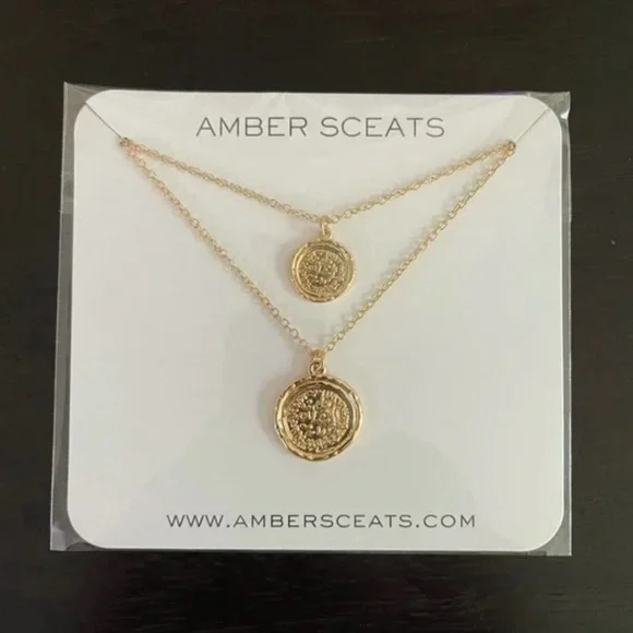 Amber Sceats Layered Gold Coin Pendant Necklace - Picture 3 of 9